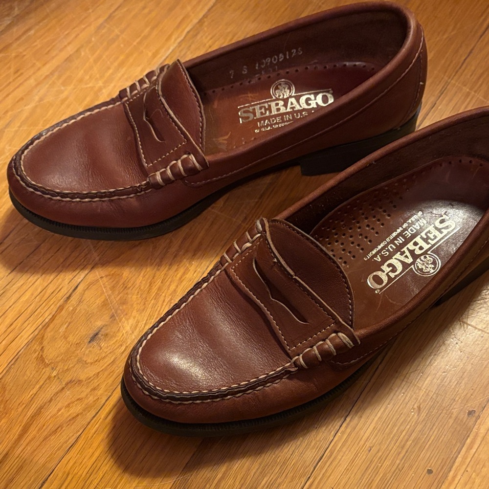 Sebago Classic Tan Leather women’s Slip-On loafers